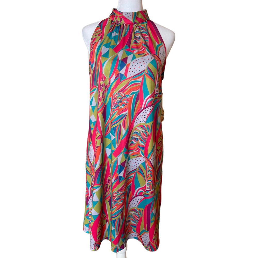 Chelsea Gunn Colorful Abstract Print Dress